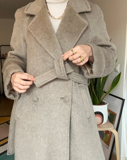 Wrap over coat with belt cheap